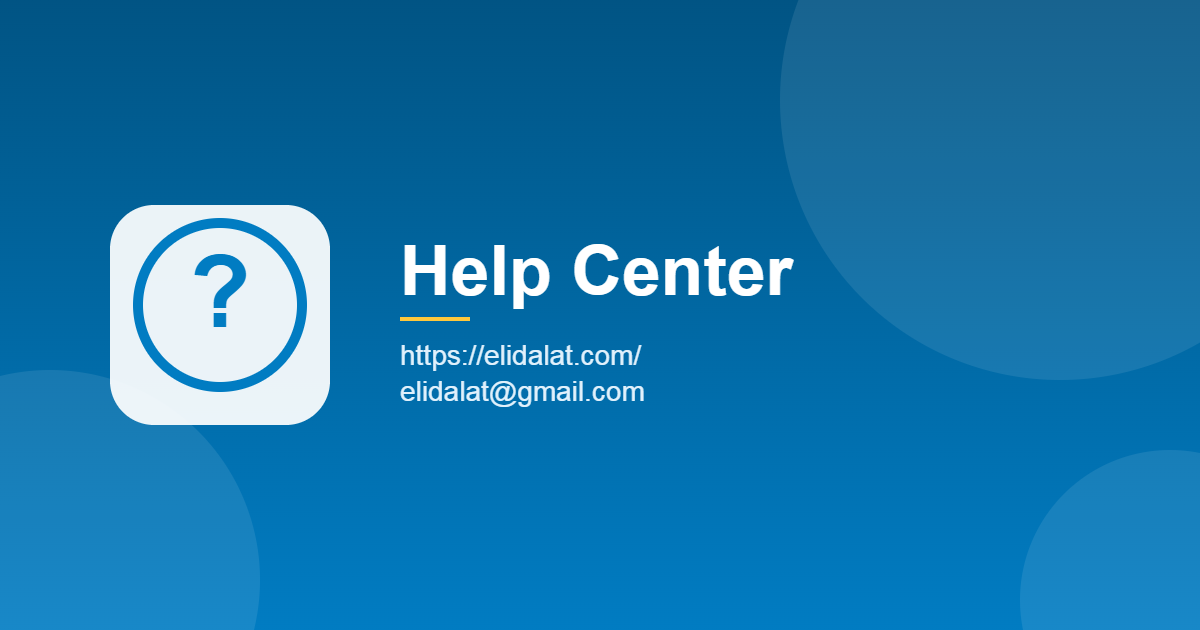 Help Center - elidalat.com