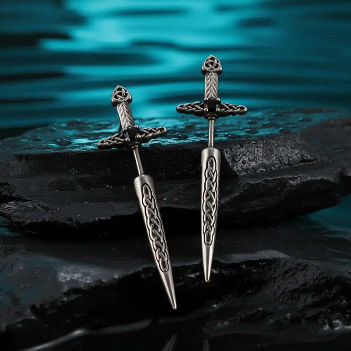 Xenos Jewelry Sword Earrings Through Ear - Save 44%